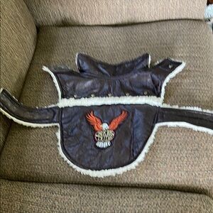 DOG Brown Pleather Biker Vest